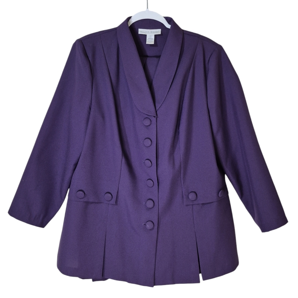 Allison Woods Vintage Blazer & Skirt 2pc Set In Dark Purple
